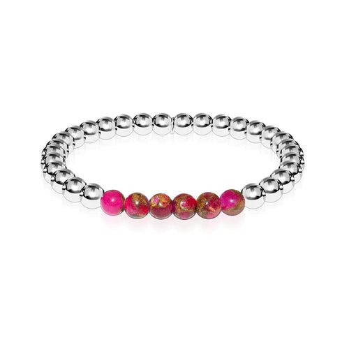 Inspiriert | Silber | Neuer roter Achat | Ausdrucksarmband